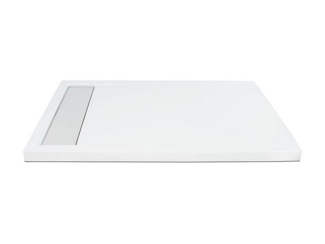 Piatto doccia acrilico rinforzato cm H 5,5 x 80 x 120 bianco con piletta  cromata filo/sopra pavimento Arredobagno e Cucine s.r.l.s.